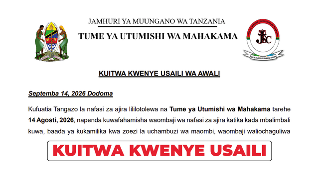 Judicial Service Commission Call for Interview September 2026