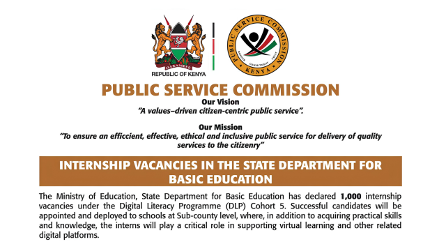 Ministry of Education x1000 internship September 2026
