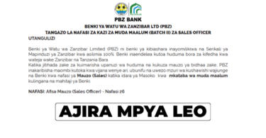 PBZ Sales Officer Vacancies 2026: 26 Posts Available in Zanzibar