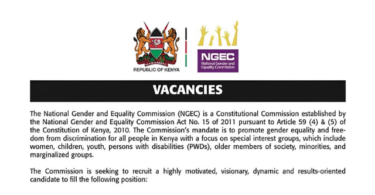 National Gender and Equality Commission (NGEC) x6 Vacancies 2026