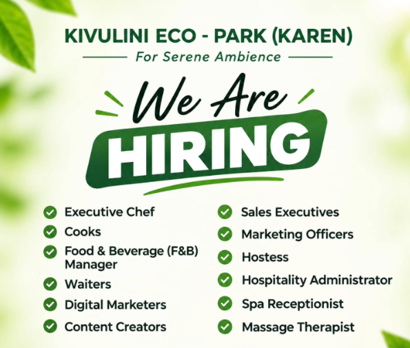 Kivulini Eco-Park Jobs 2026 – Multiple Vacancies in Karen