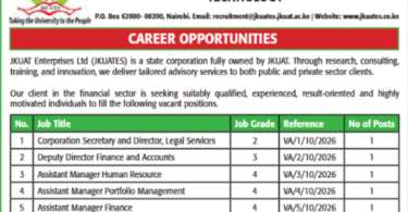JKUAT Enterprises Limited Jobs 2026 – Apply for 8 Career Opportunities in Kenya