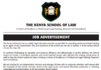 Kenya School of Law Jobs 2026 – Director/Chief Executive Officer Vacancy