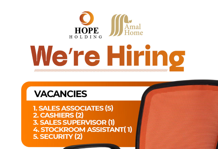 Hope Holding Jobs in Tanzania 2026: Sales Associates, Cashiers, Brand Manager and More