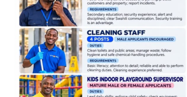CityMall Tanzania Jobs 2026: Security Staff, Cleaning Staff, Playground Supervisor and Manager